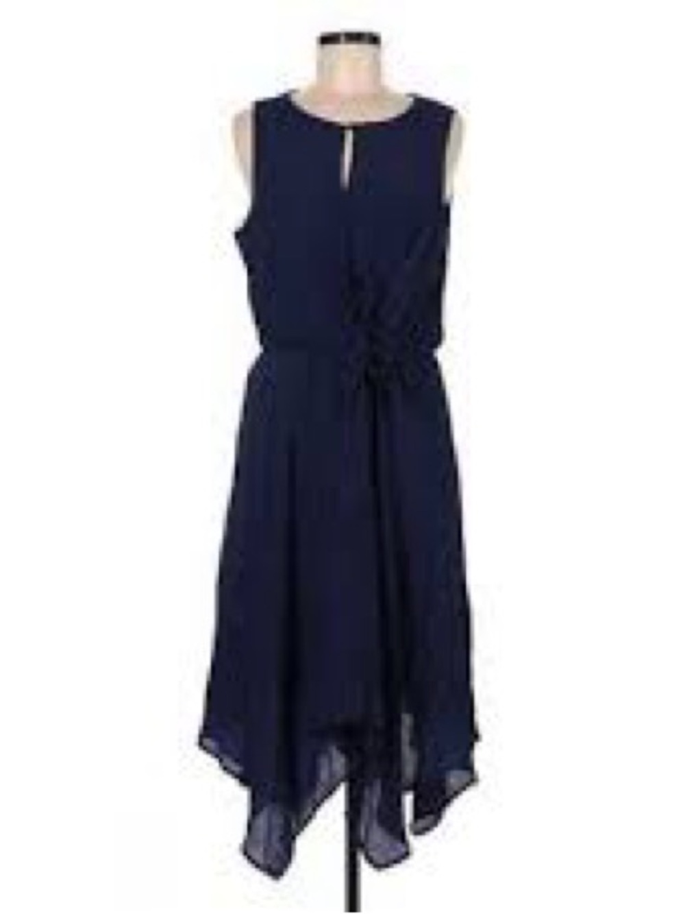 Luxology Sleeveless blue Handkerchief Hem Dress